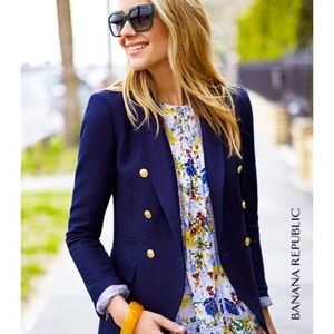 Banana Republic Navy Blazer with gold buttons